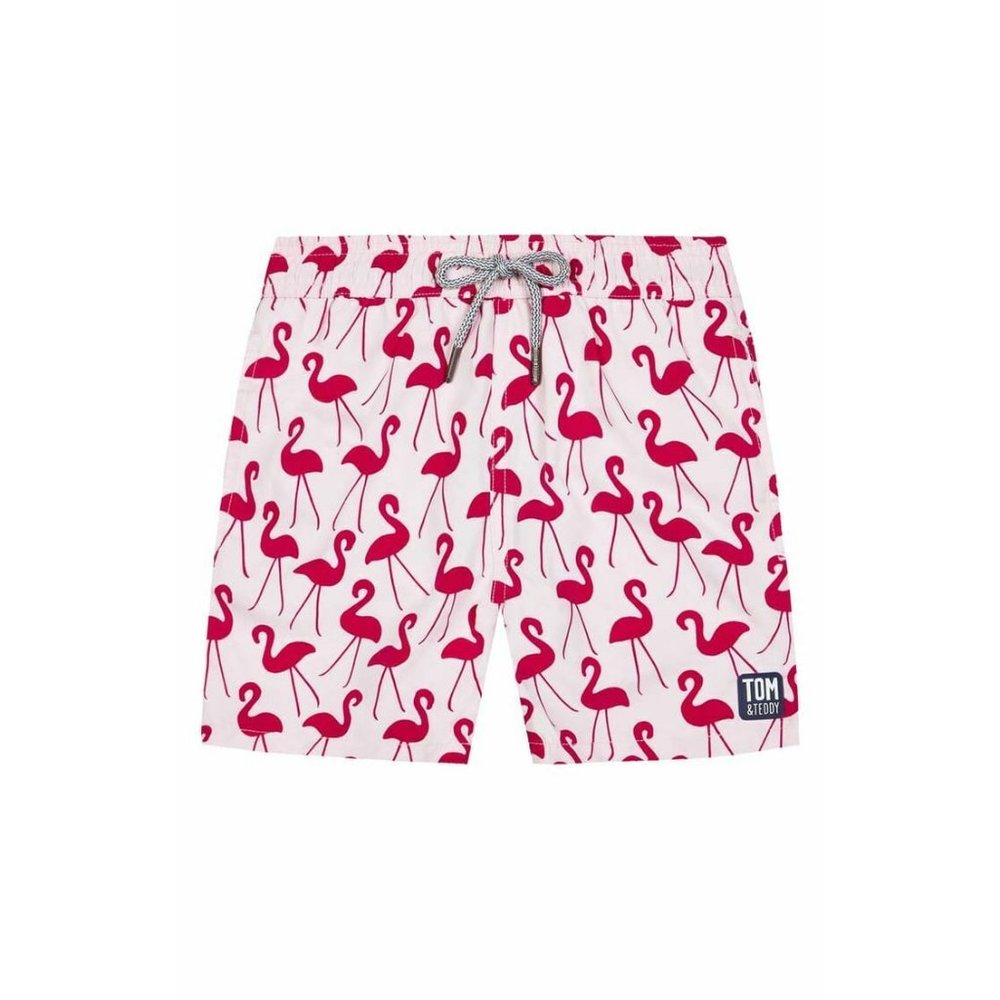 Tom&Teddy Flamingo pink Print Swim Trunks